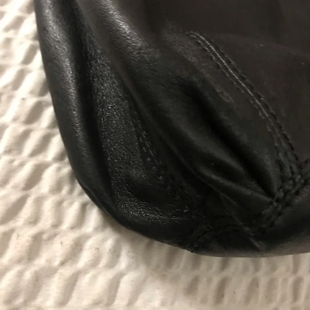 Michael Kors Black Leather Hobo Bag with Gold Hardware